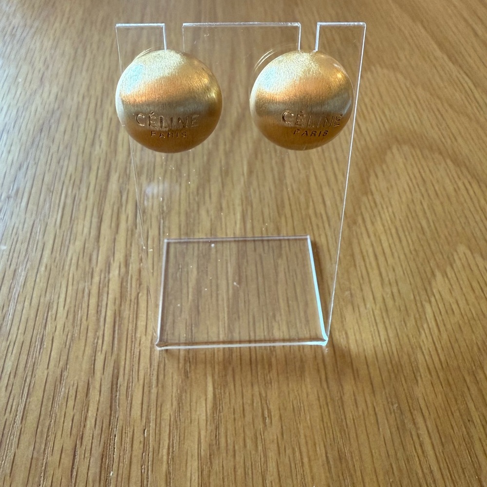 Celine Gold Button Earrings